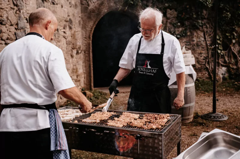 Abendessen und Buffet bei der Hochzeit von Franziska und Maik auf Schloss Hülchrath