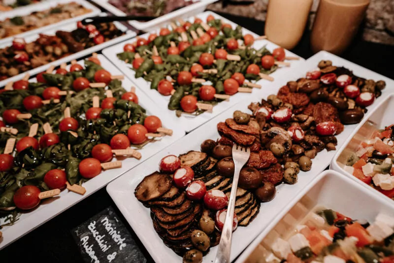 Abendessen und Buffet bei der Hochzeit von Franziska und Maik auf Schloss Hülchrath