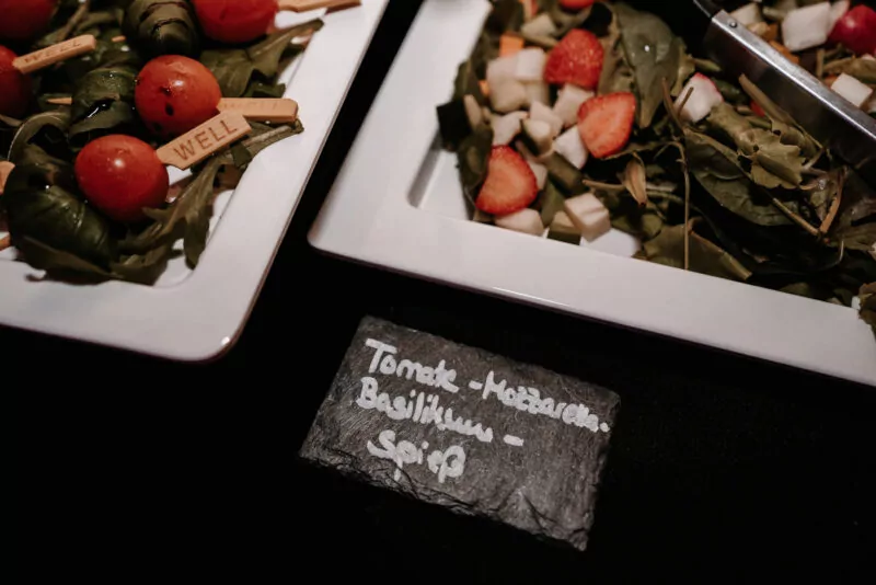 Abendessen und Buffet bei der Hochzeit von Franziska und Maik auf Schloss Hülchrath